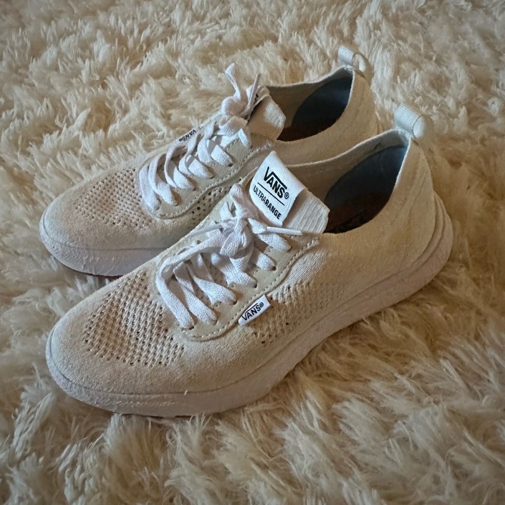 Vans Cream Knit Casual Sneakers